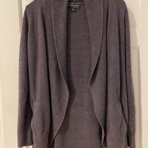 Barefoot Dreams Purple Cardigan Sweater Soft Knit Open Front